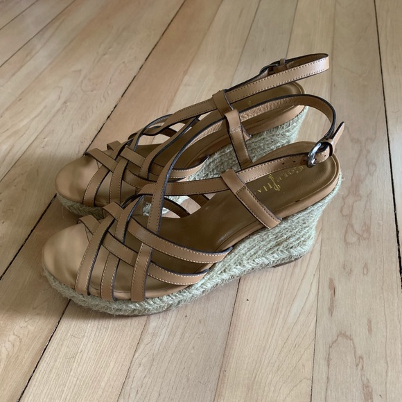 Cole Haan Shoes - Cole Hann Tan Leather Espadrille Wedge Heal 6.5